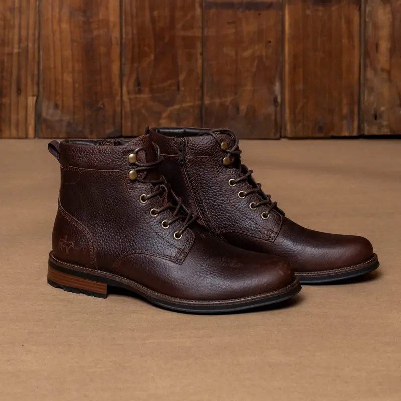 Kingsley Heath Plain Toe Boot Choc/Brass/Choc 1