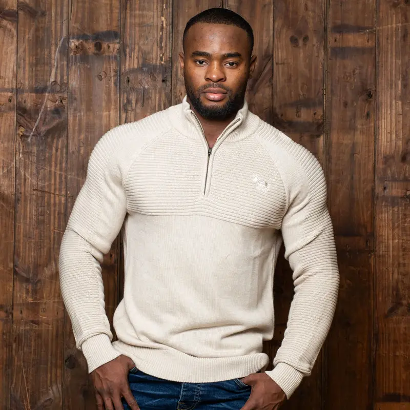 Kingsley Heath Quarter Zip Pullover Knit Pangolin 1
