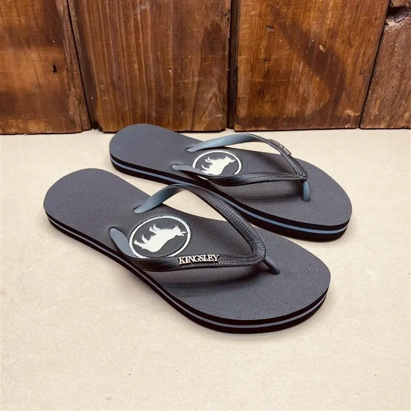 Kingsley Heath Round Nguni Logo Flip Flop - Black 1