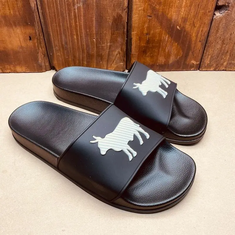 Kingsley Heath Shutter Nguni Slide Black - Black/White/Black 1
