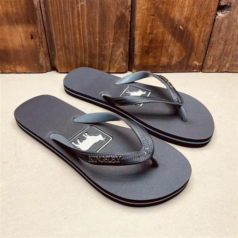 Kingsley Heath Square Nguni Flip Flop - Black 1