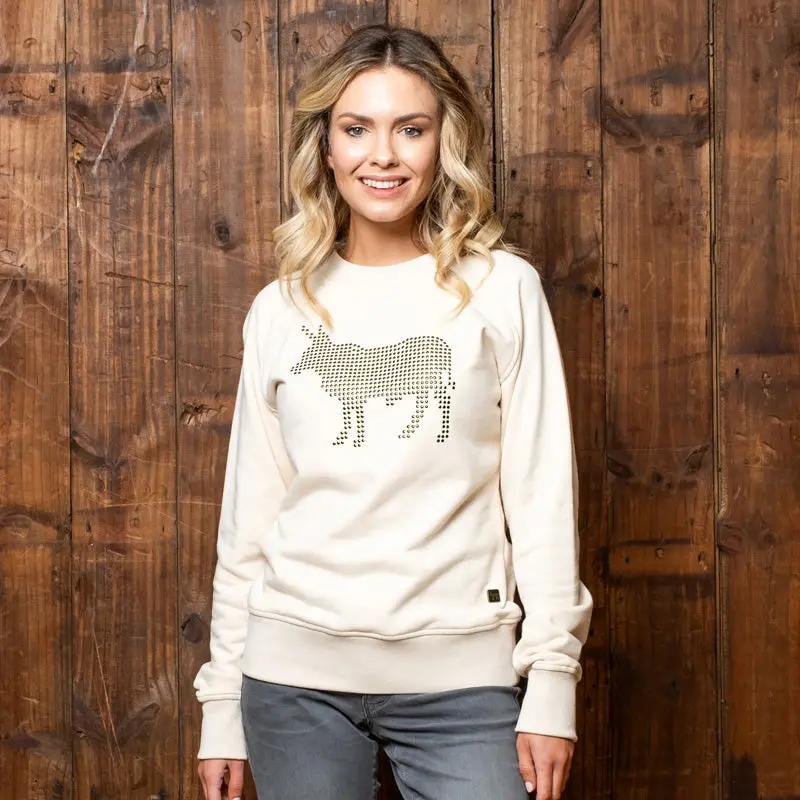 Kingsley Heath Studded Nguni Sweatshirt Ivory 1