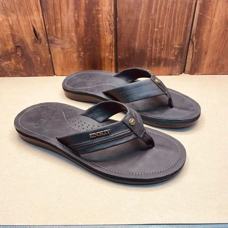 Kingsley Heath Wrapped Leather Sandal - Black/Black 1