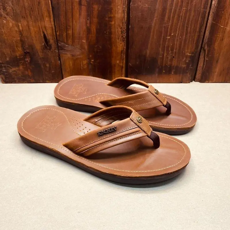 Kingsley Heath Wrapped Leather Sandal - Choc/Antique Brass/Choc 1