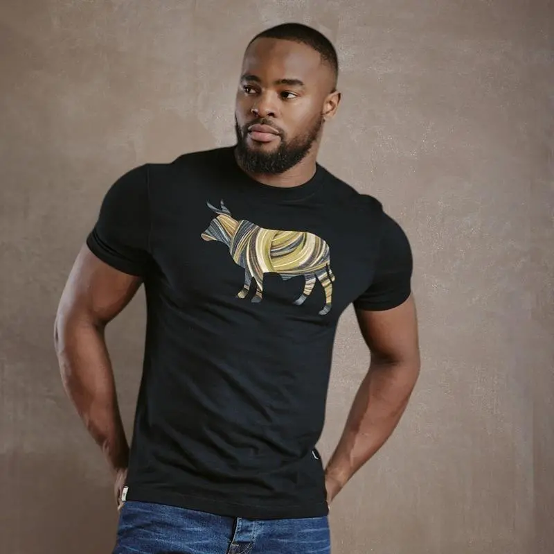 Kingsley Liquid Gold Infill Nguni Crew Tee - Mamba 1