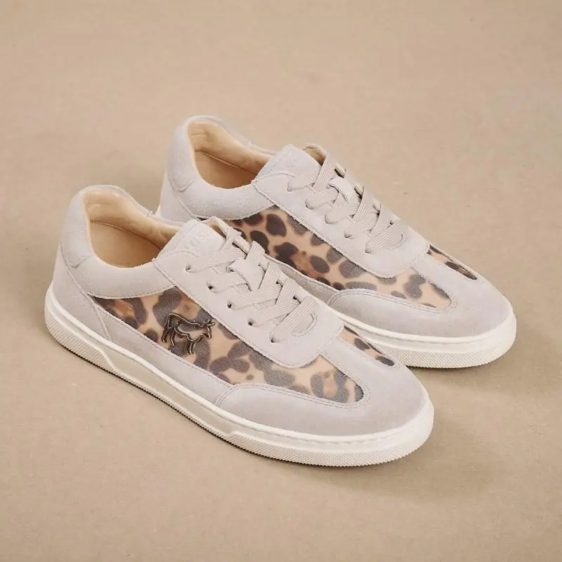 Kingsley Luxe T-Toe Sneaker - Leopard/Brass 1