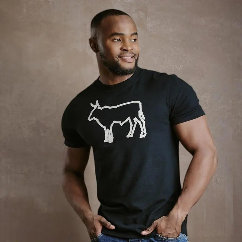 Kingsley Masking Tape Outline Nguni Crew Tee - Mamba 1