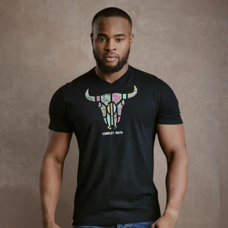 Kingsley Ndebele Skull V-Neck Tee - Mamba 1