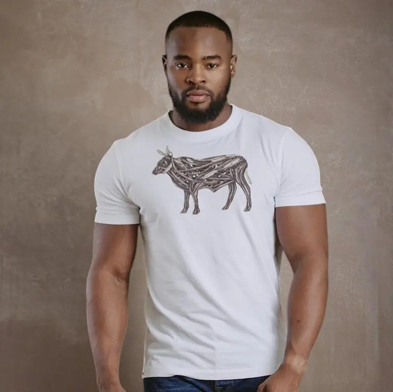Kingsley Nguni Drift Wood Crew Tee - Pelican 1
