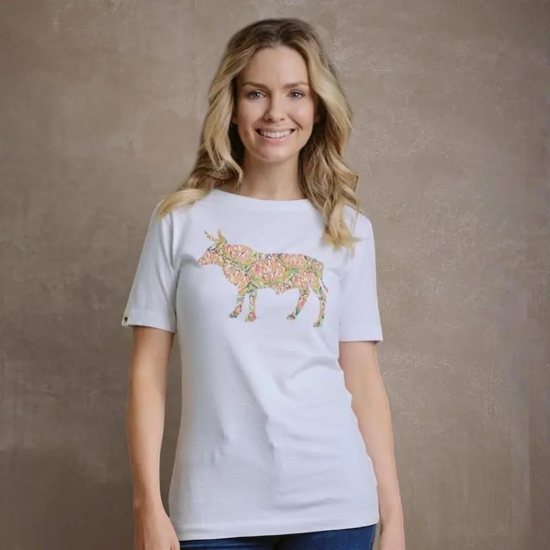 Kingsley Pincushion Nguni Tee - Pelican 1