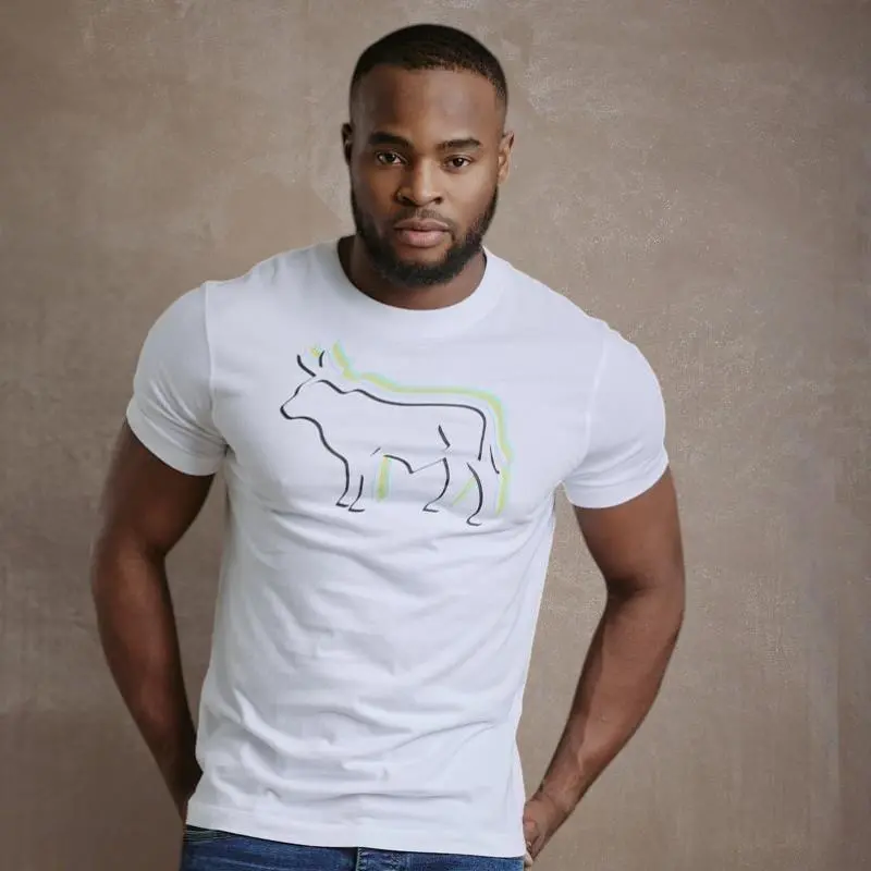 Kingsley Shadow Pop Nguni Crew Tee - Pelican 1