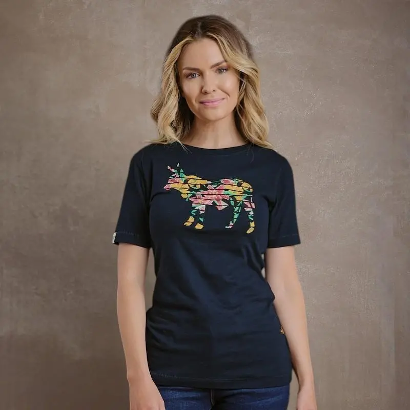 Kingsley Shutter Floral  Nguni Regular Crew Tee - Midnight 1