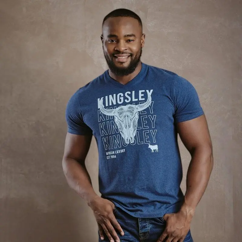 Kingsley Stacked Skull - Wave Ref V-Neck Tee  - Monarch 1