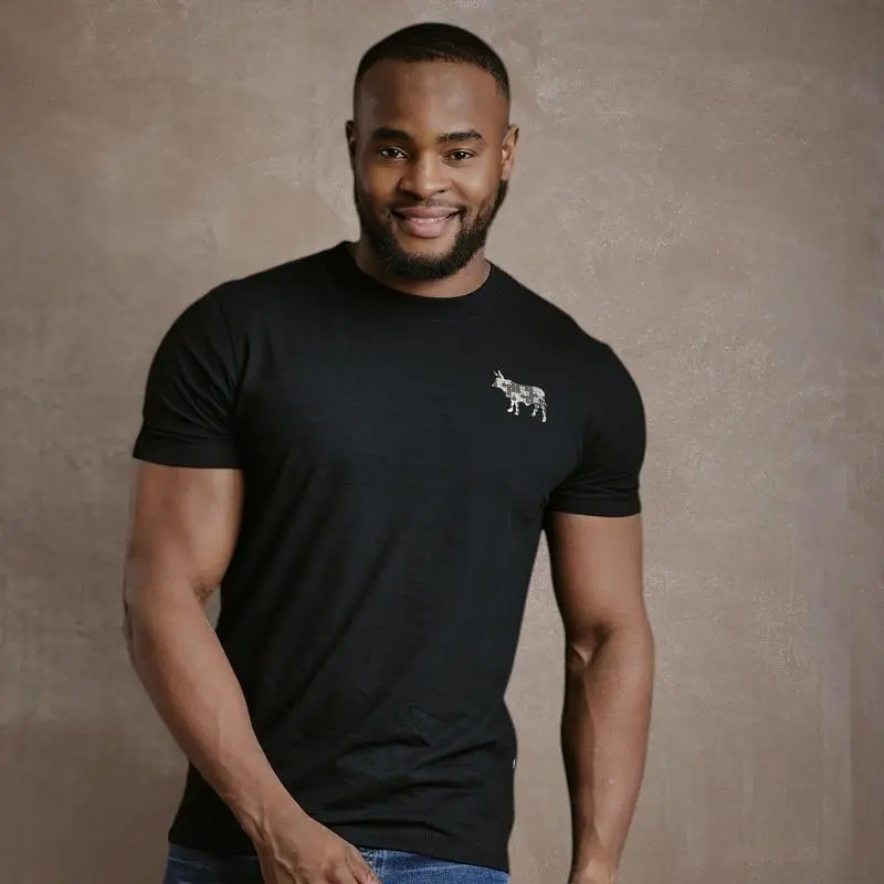 Kingsley Stud Lux Nguni Crew Tee - Mamba 1