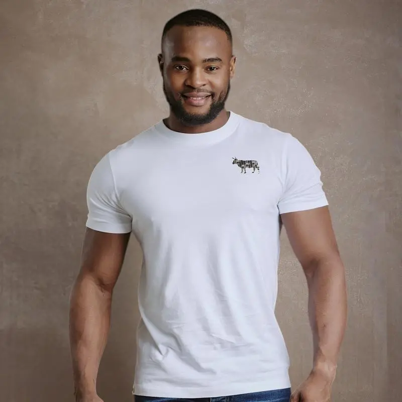 Kingsley Stud Lux Nguni Crew Tee - Pelican 1