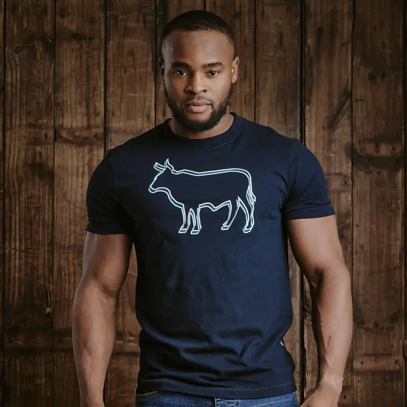 Kingsley Triple Outline Nguni Crew Tee - Midnight 1