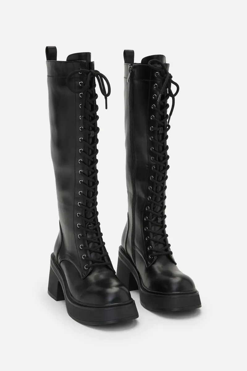Knee High Lace Up Boot 1