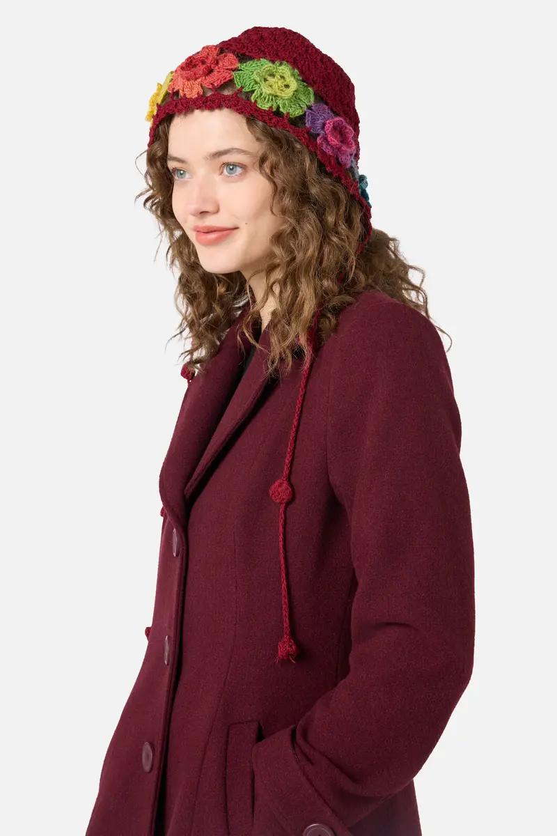 Knit Flower Bonnet 1