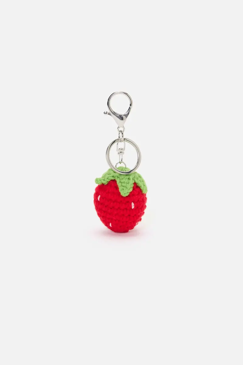 Knit Strawberry Bag Charm 1