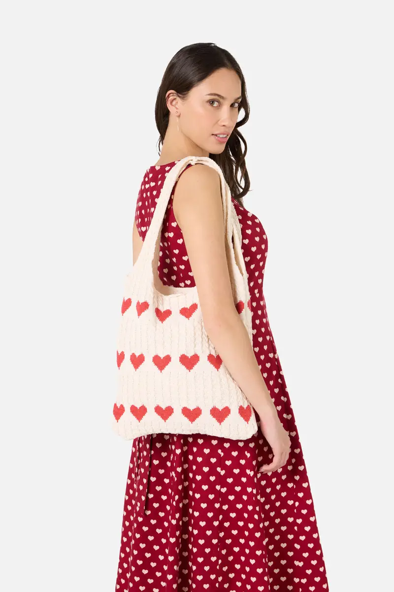 Knitted Sweet Heart Bag 1