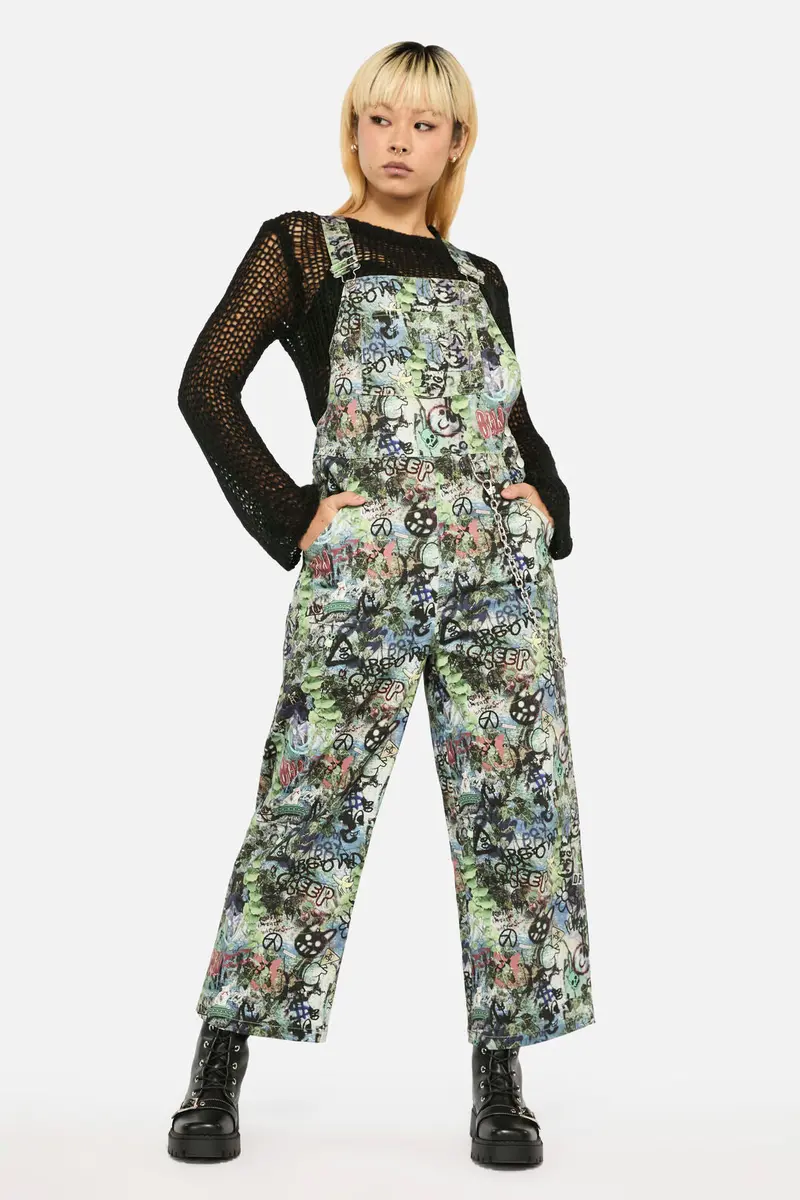 Laneway Print Drill Overalls 1