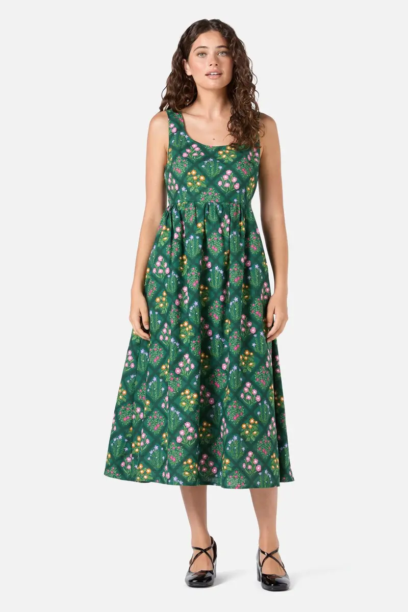 Lattice Floral Midi Dress 1