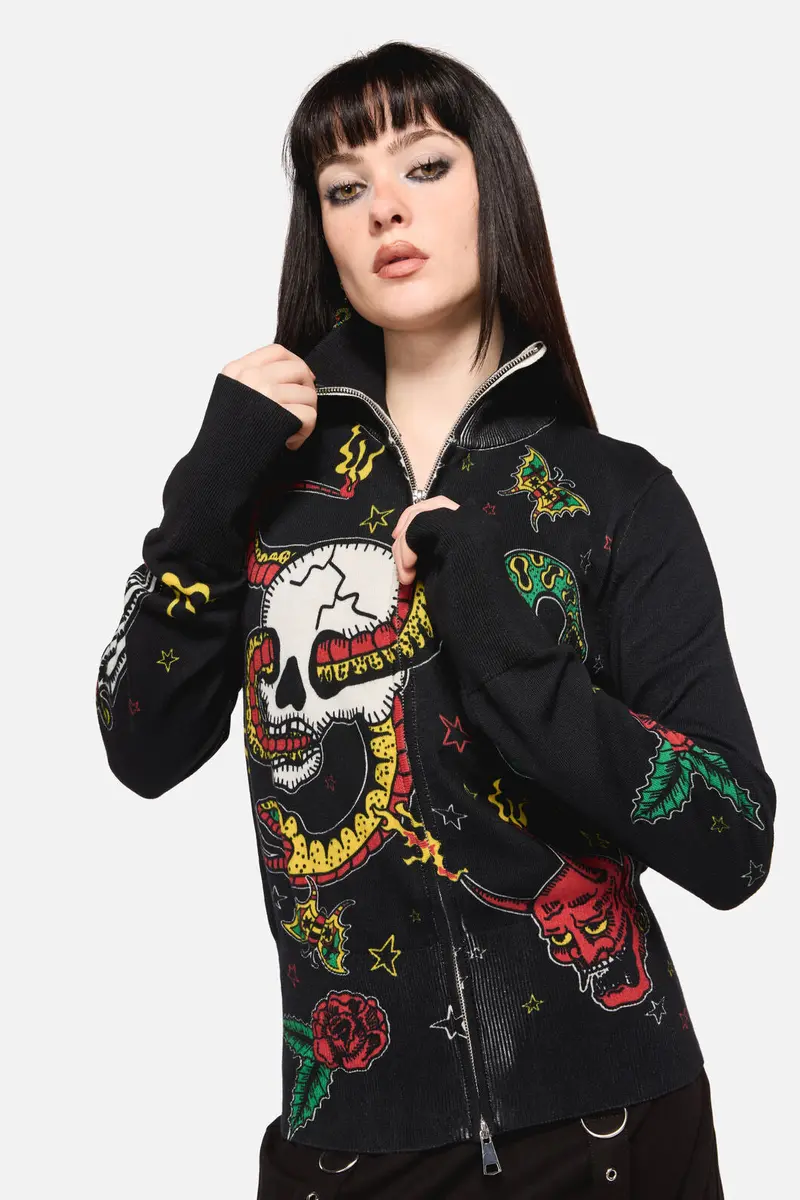 Lawless Grunge Zip Cardigan 1