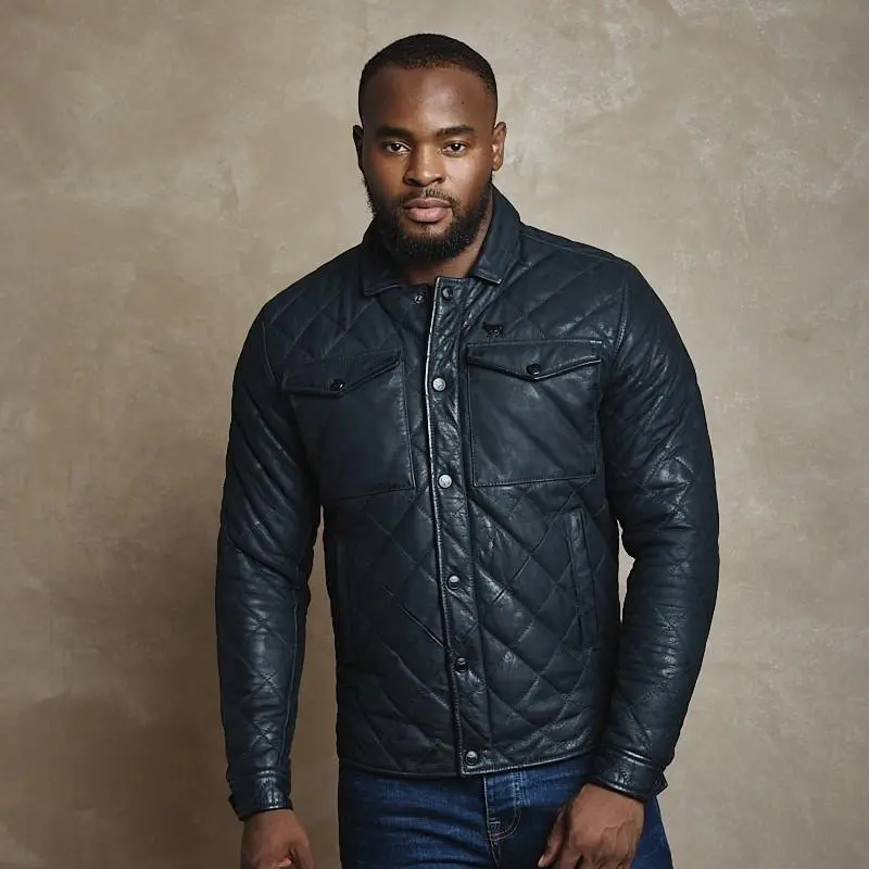 Leather Suede Hunting Jacket - Midnight 1