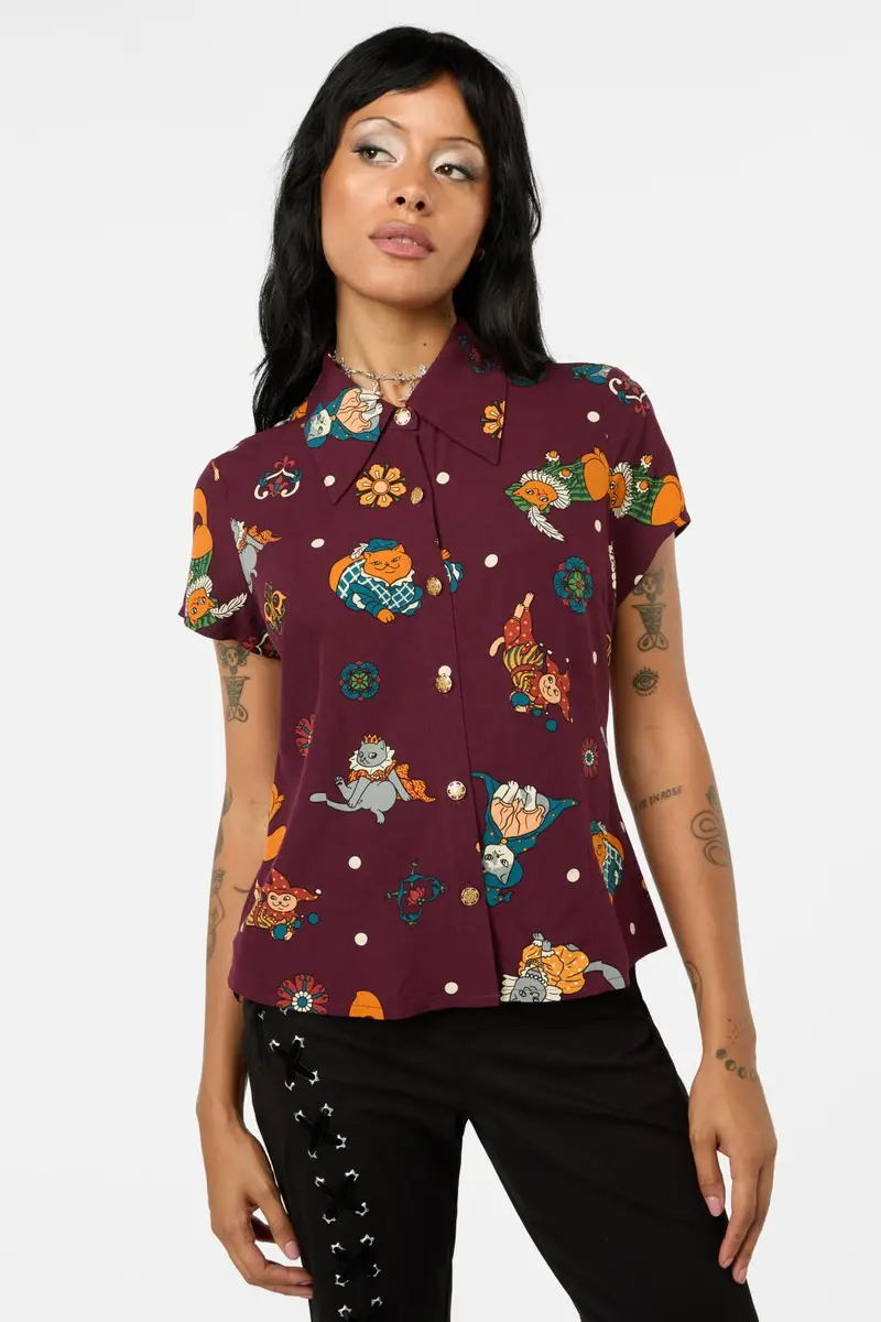 Left Right Print Blouse 1