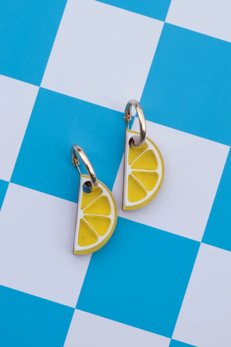 Lemon Slice Hoop Earrings 1