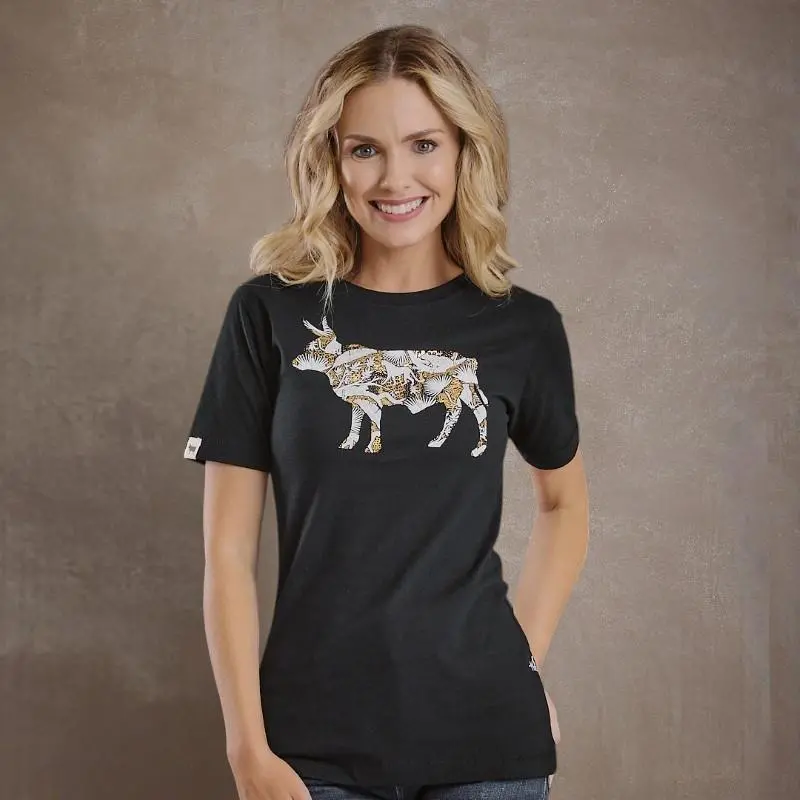 Leopard Lux Nguni Infill Regular Crew Tee - Mamba 1