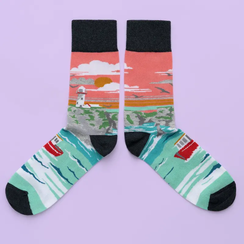Lighthouse & Cliffs Socks 1