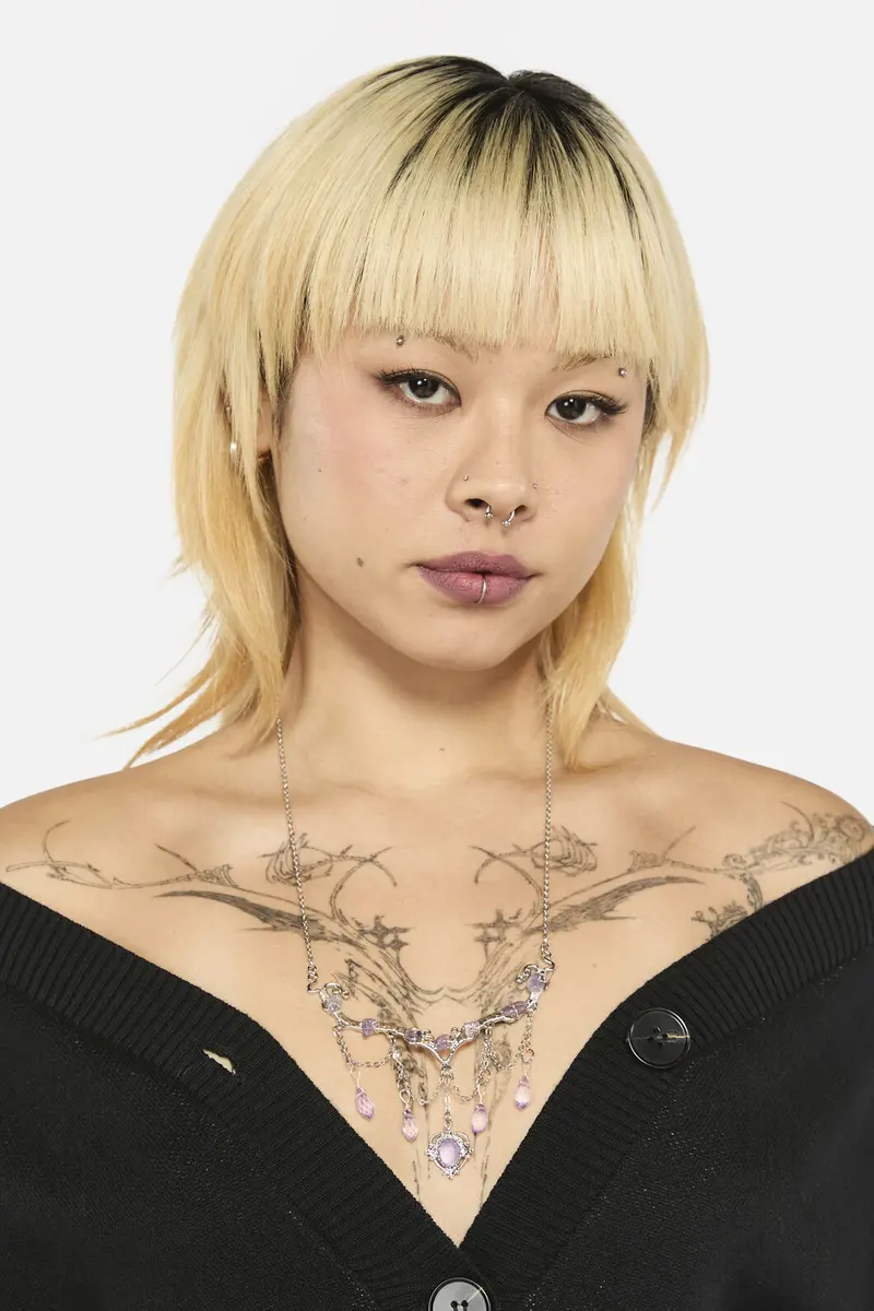 Lilac Crystal Necklace 1