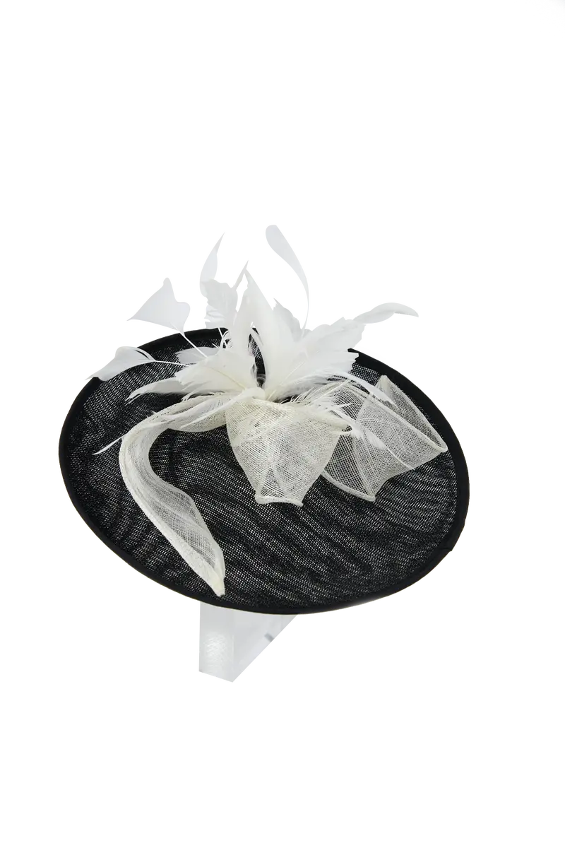 Lincraft Sinamay Fascinator With Headband And Clip, Alice Black & White 1
