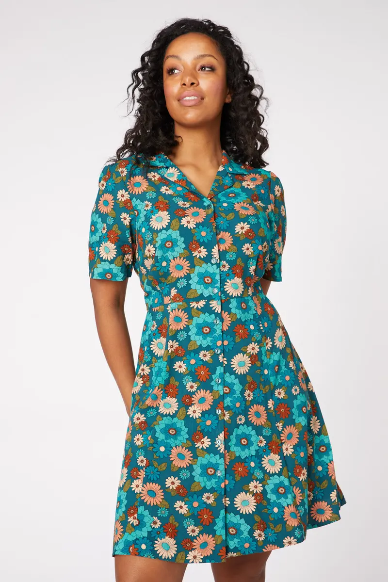Lindy 70S Floral Mini Dress 1