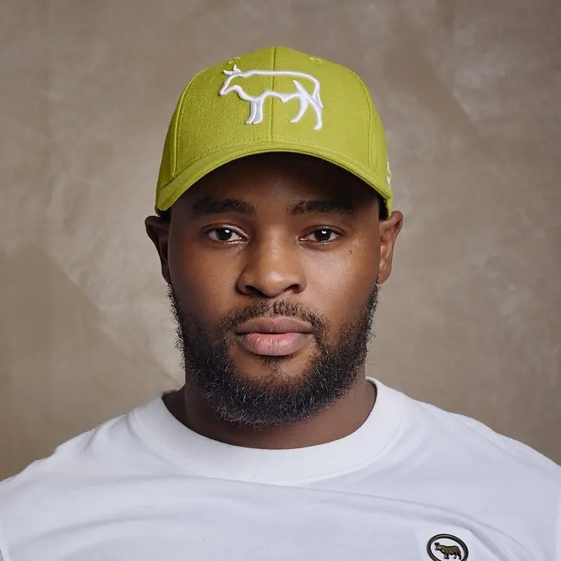 Linen Outline Nguni Cap - Moss 1