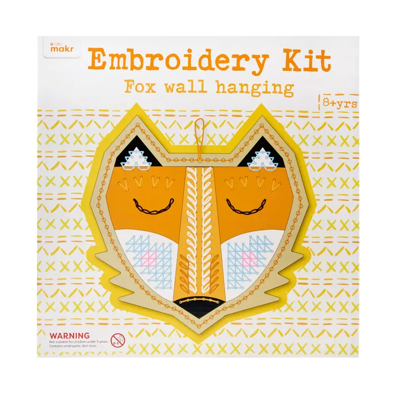 Little Makr Wall Hanging Embroidery Kit, Fox 1