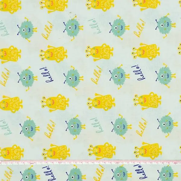 Little Monsters Fabric, Hello- Width 112Cm 1
