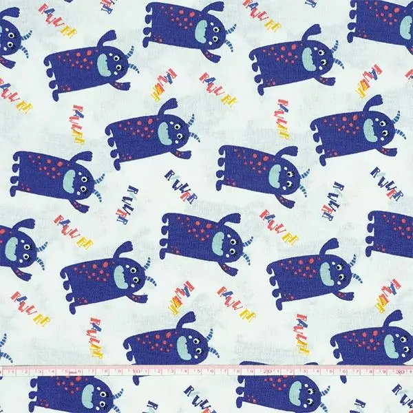 Little Monsters Fabric, Roar- Width 112Cm 1