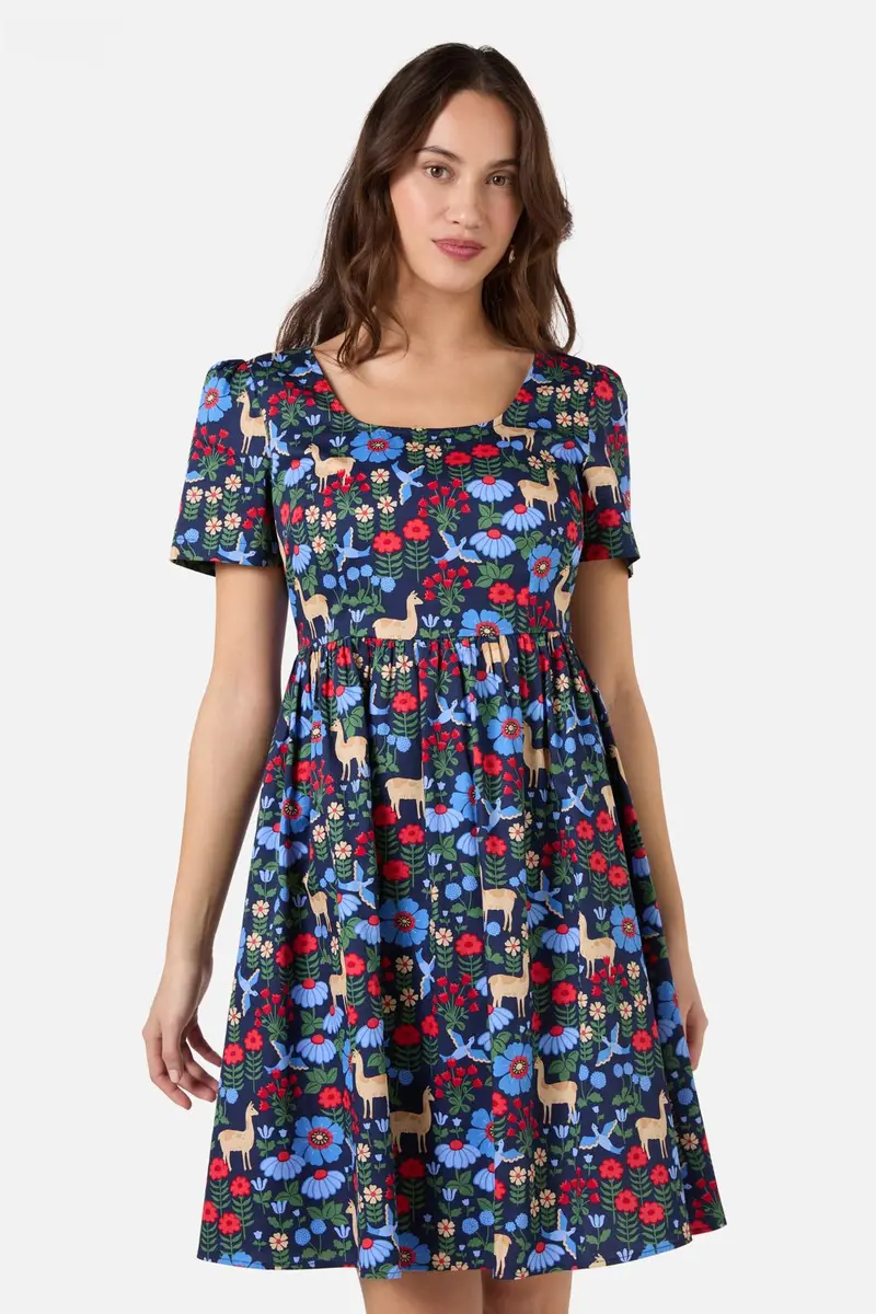 Llama Short Sleeve Dress 1