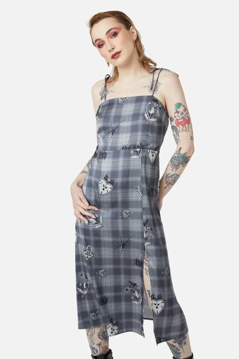 Love Her Printed Satin Split Dress 1