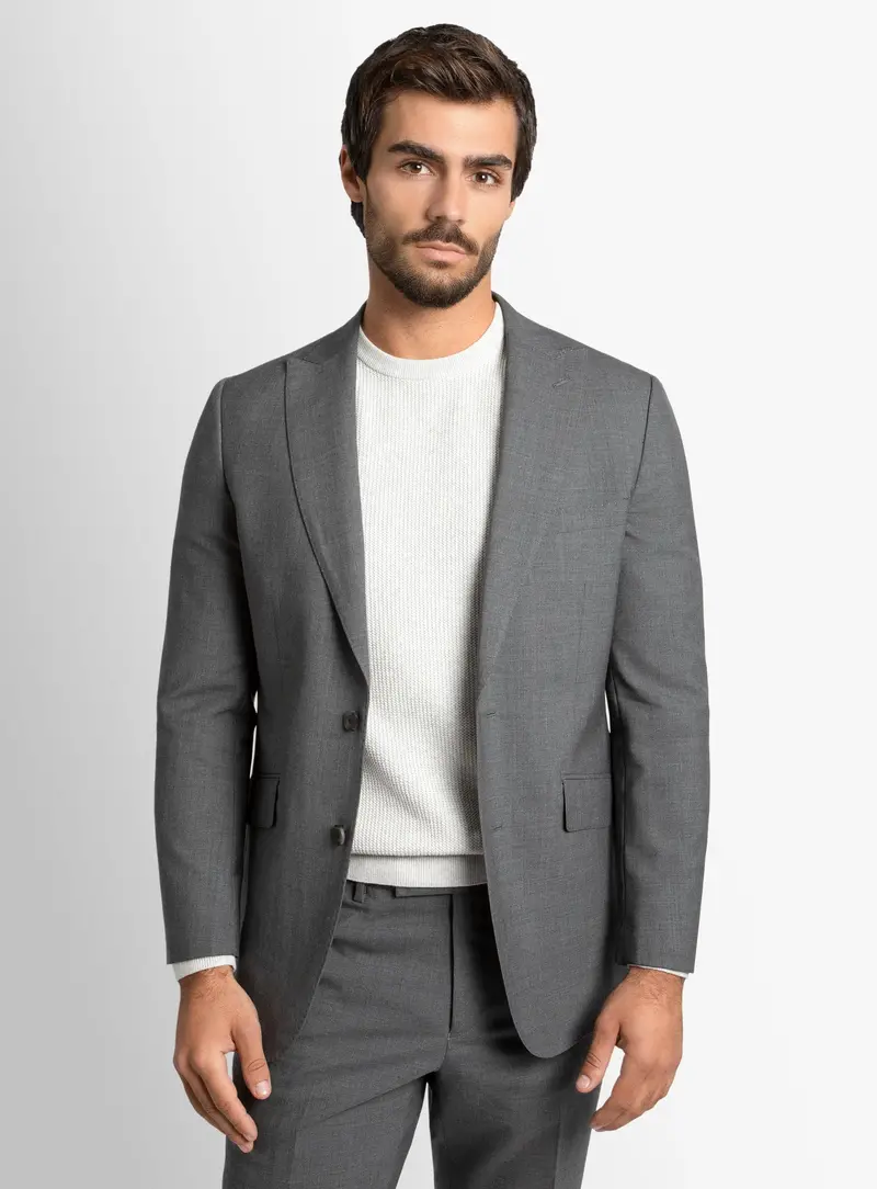 Luca Plain Weave Grey Suit 1