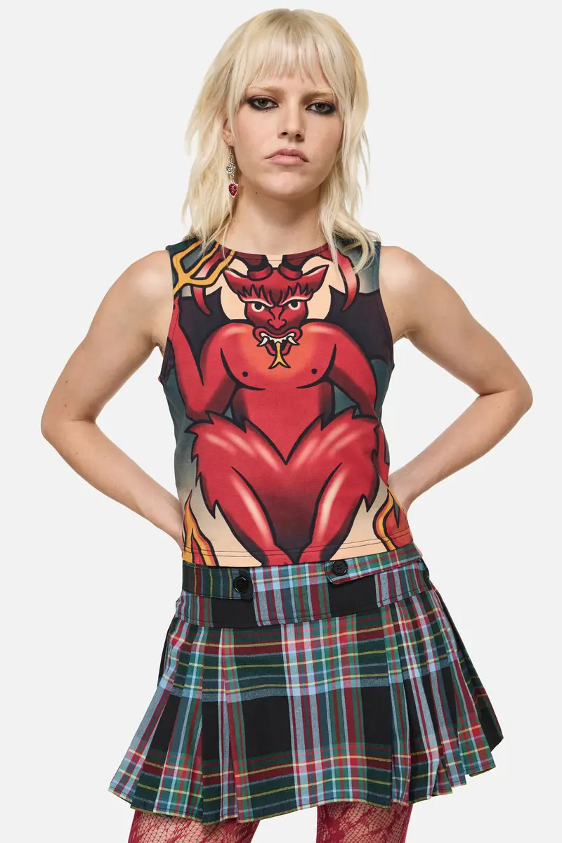 Lucifer High Neck Goth Tank Top 1