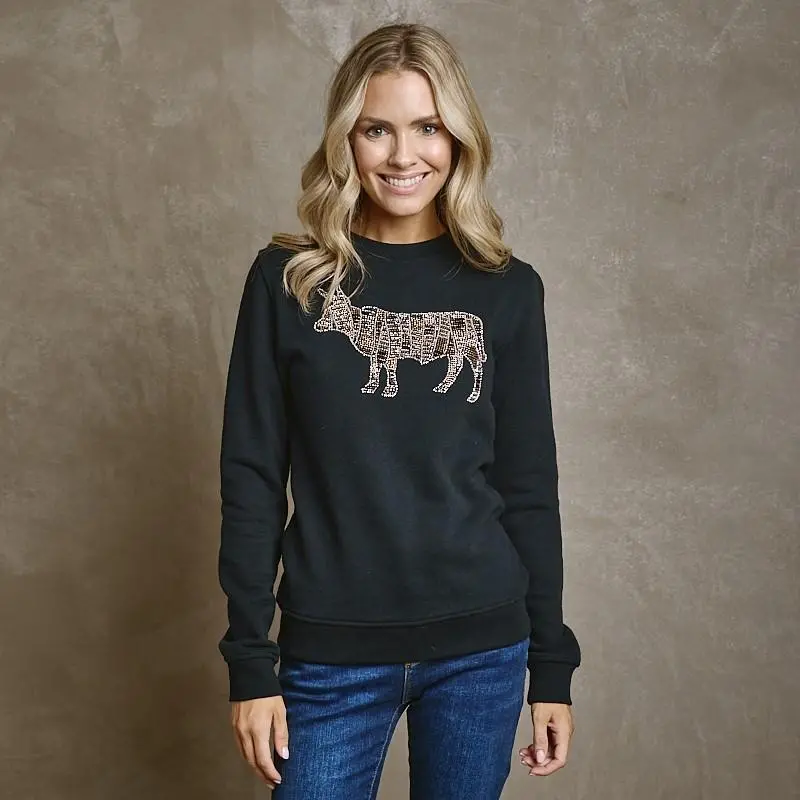 Luxe Embellished Nguni Crew Sweat - Mamba 1