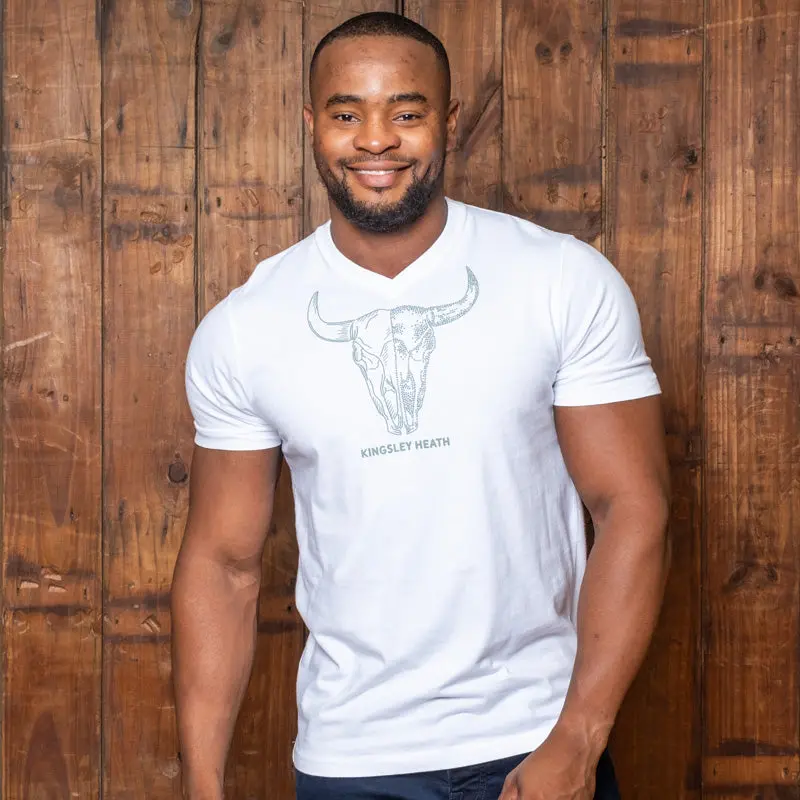 Luxe Two Face Nguni V-Neck Tee Pelican 1