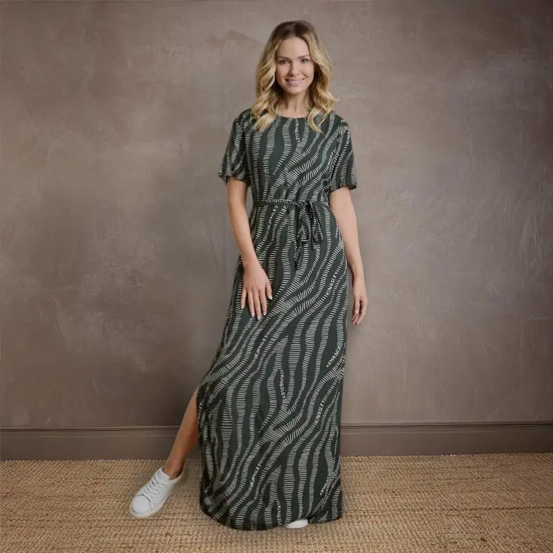 Luxe Zebra Maxi Dress - Fatigue 1
