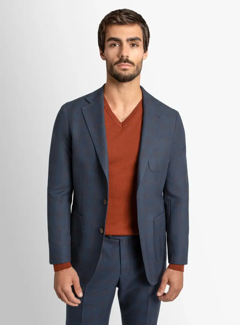 Luzio Plaid Navy Jacket 1
