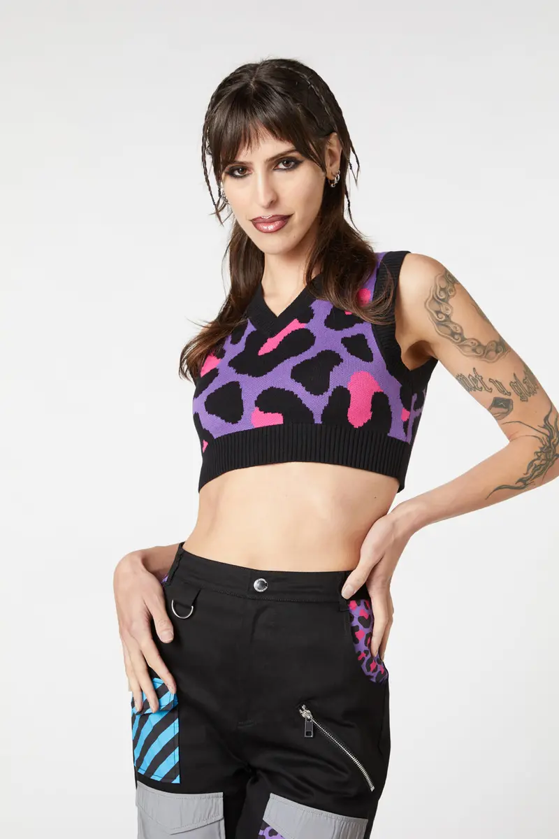 Major Meow Cropped Knit 1