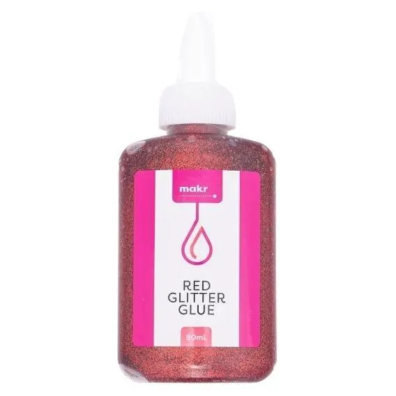 Makr Glitter Glue, Red- 80Ml 1