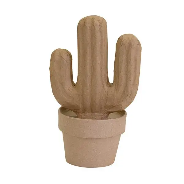 Makr Paper Mache, Cactus In Pot 1